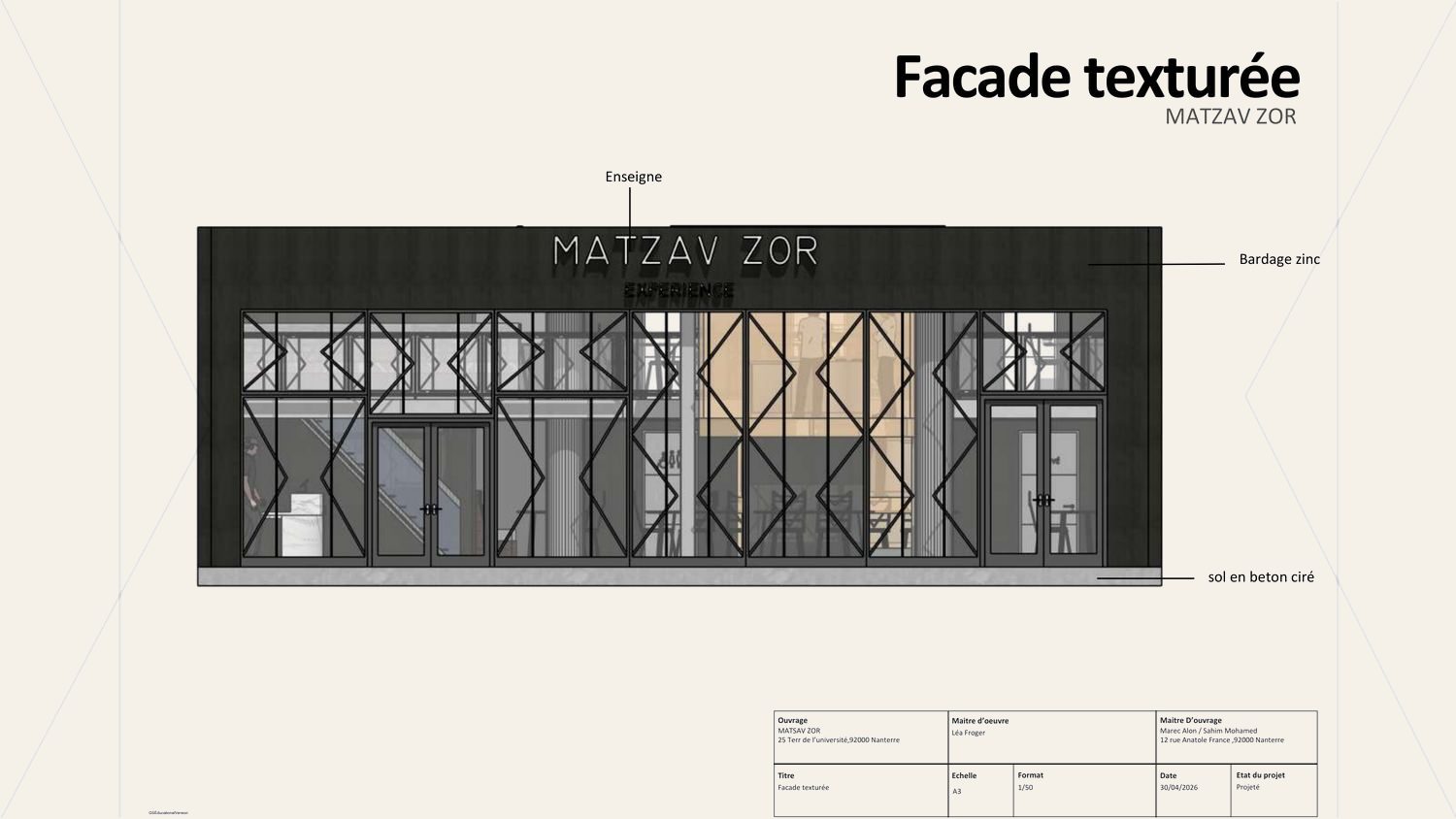 Façade texturée Matzav Zor