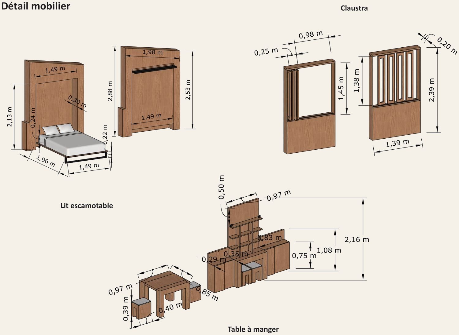 Détail du mobilier sur mesure